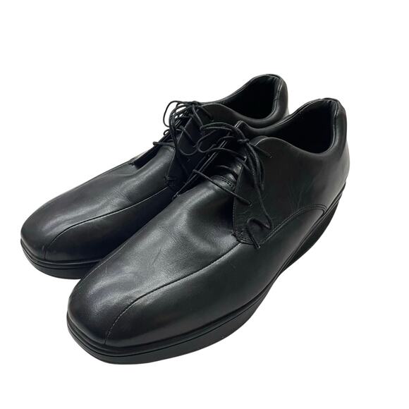 MBT Kabisa Men’s Black Leather Rocker Lace-Up Shoes Size 13 - Picture 1 of 10